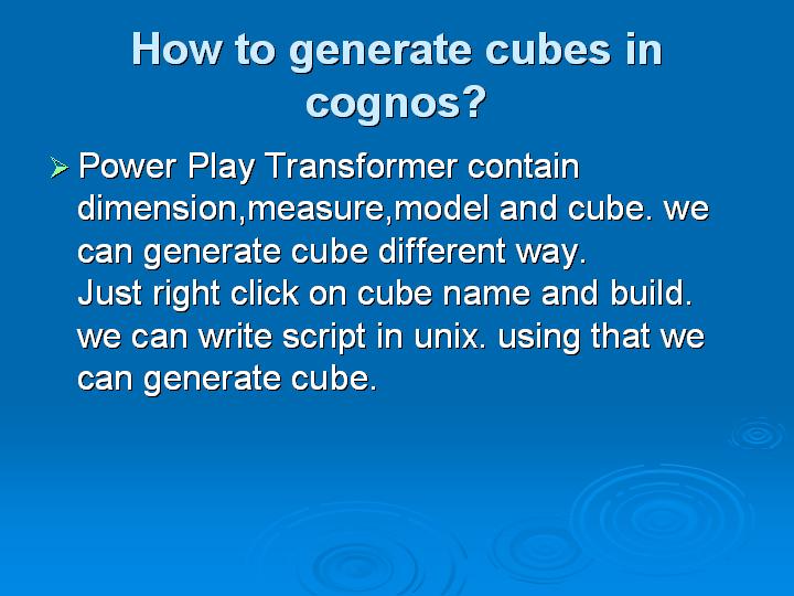 22_How to generate cubes in cognos