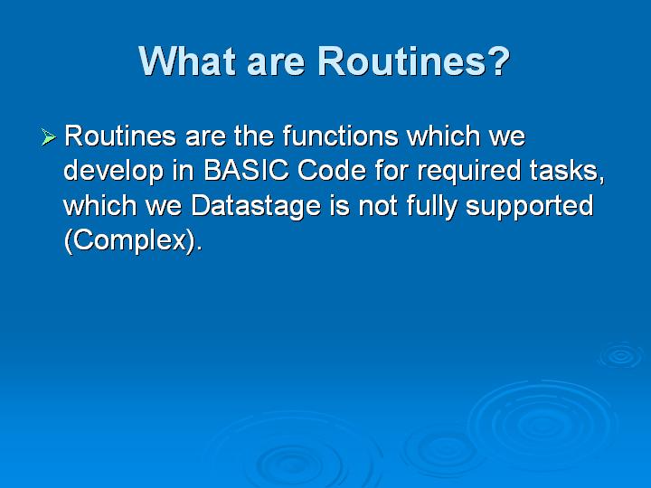 22_What are Routines