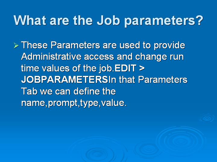 23_What are the Job parameters