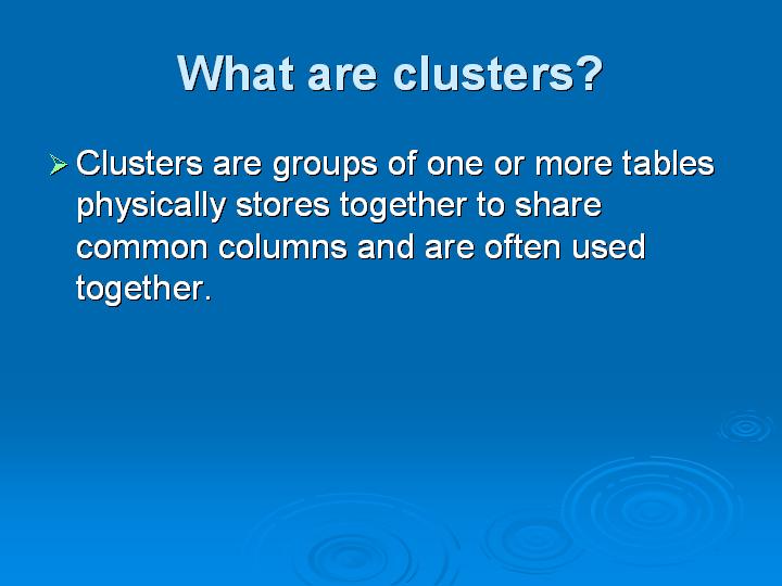 25_What are clusters