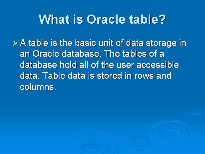 2_What is Oracle table