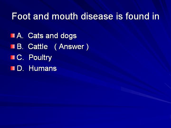 30_Foot and mouth disease is found in
