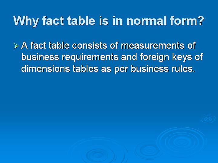 31_Why fact table is in normal form