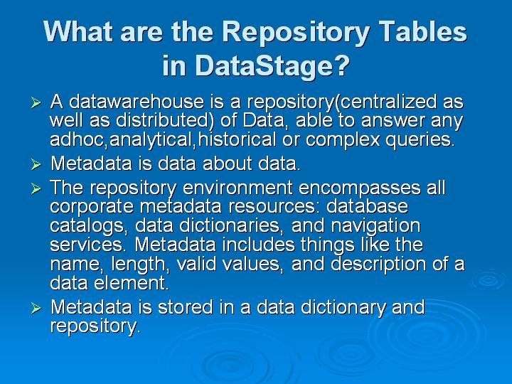 38_What are the Repository Tables in DataStage