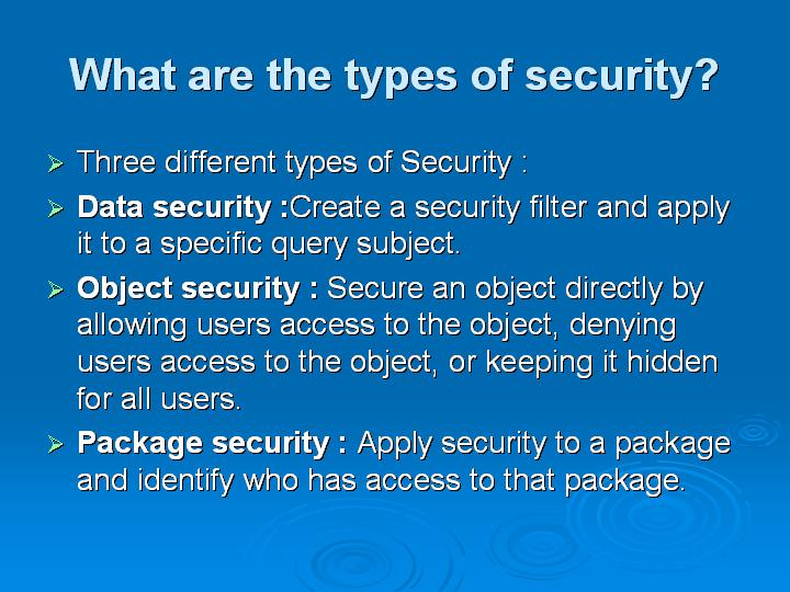 39_What are the types of security