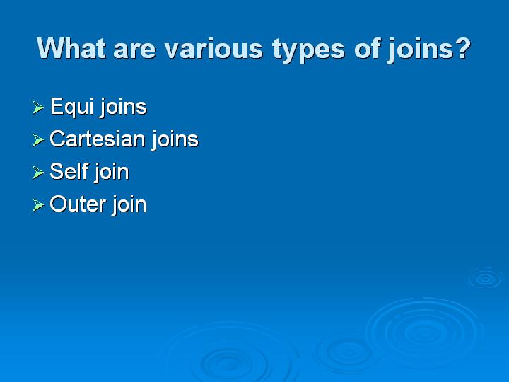 39_What are various types of joins