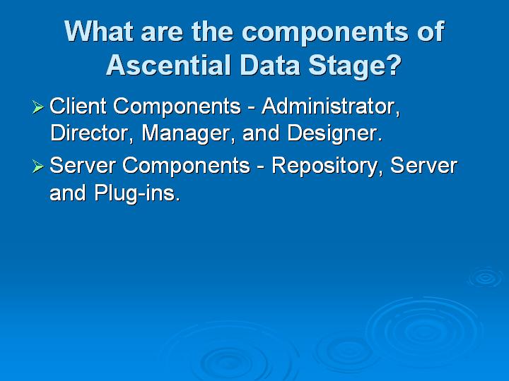 3_What are the components of Ascential Data Stage