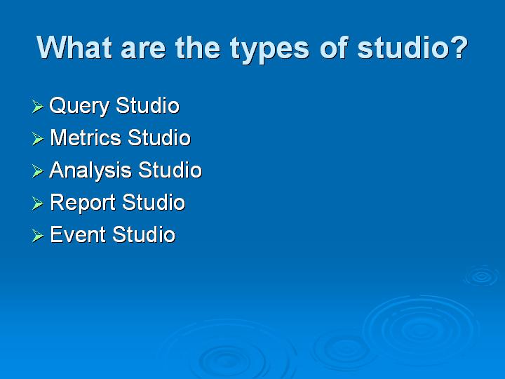 49_What are the types of studio