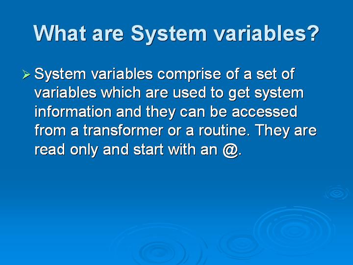 4_What are System variables