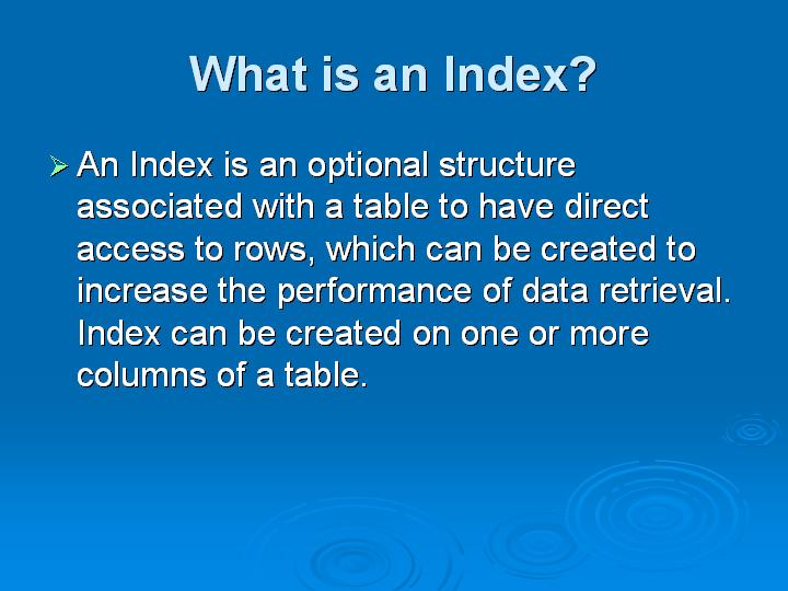 4_What is an Index