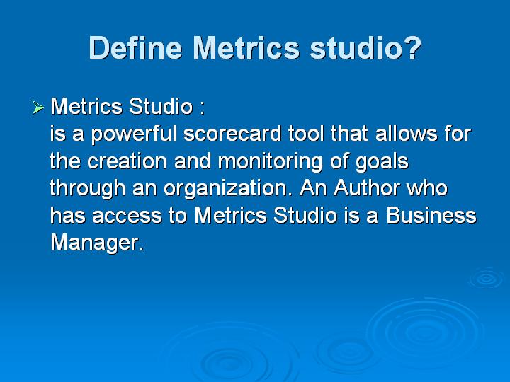 51_Define Metrics studio