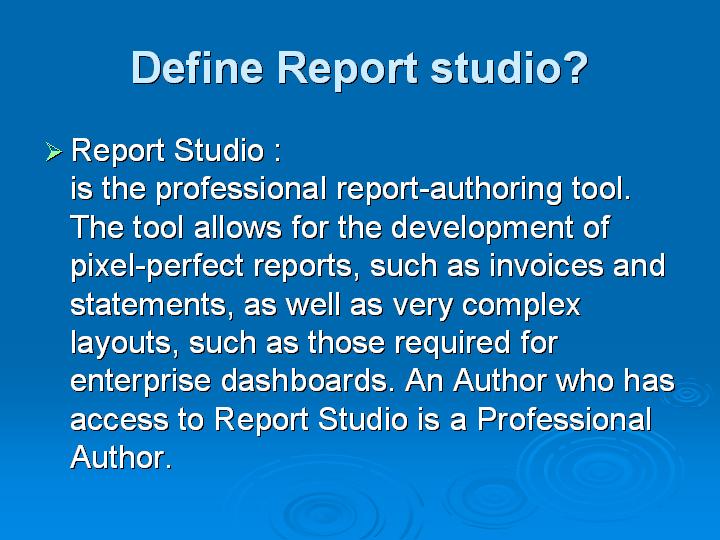 53_Define Report studio