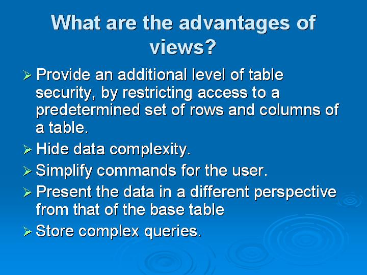 5_What are the advantages of views