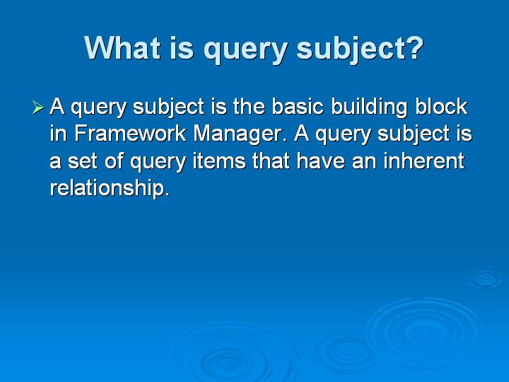 6_What is query subject