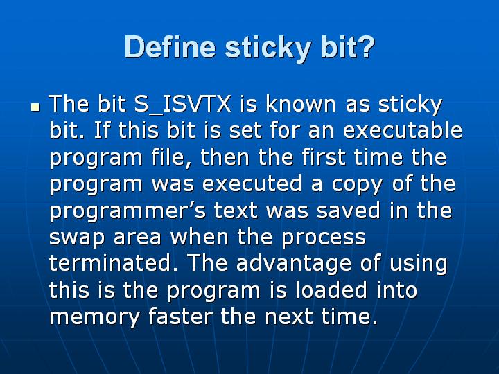 11_Define sticky bit