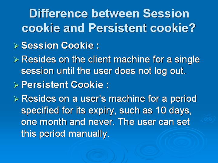 14_Difference between Session cookie and Persistent cookie