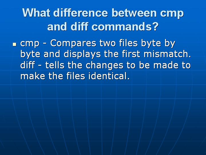 17_What difference between cmp and diff commands