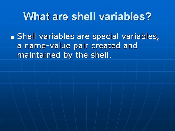 19_What are shell variables