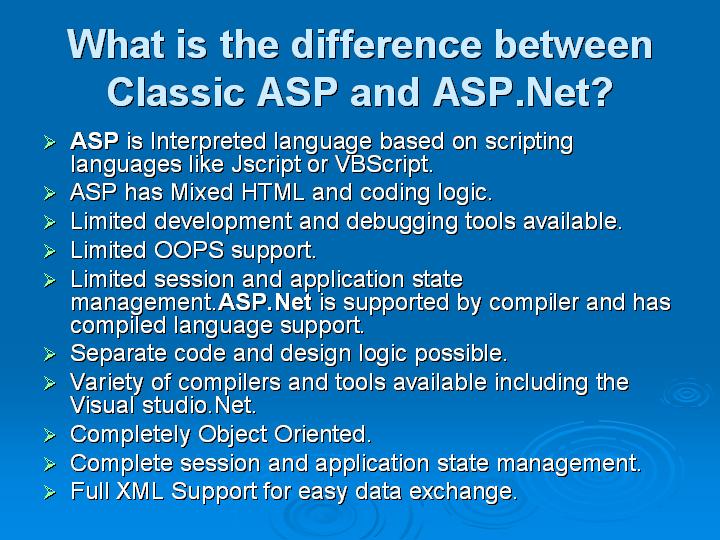 3_What is the difference between Classic ASP and ASPNet