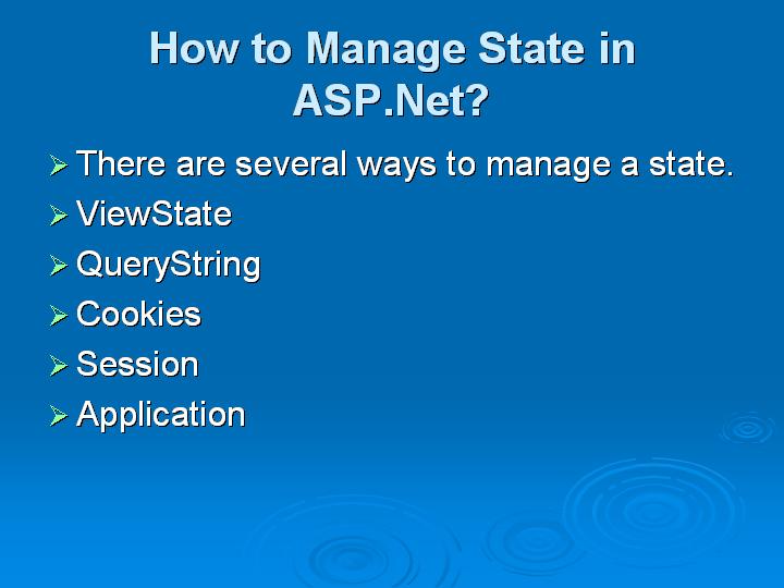 54_How to Manage State in ASPNet